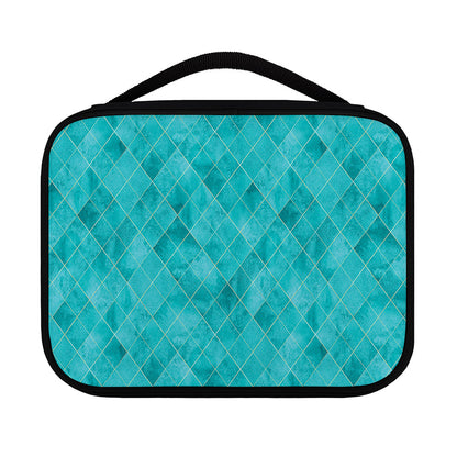 Turquoise Argyle Pattern Print Classic Bible Case