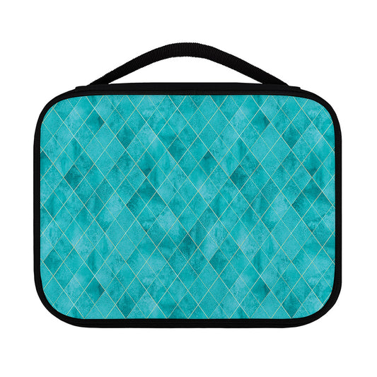 Turquoise Argyle Pattern Print Classic Bible Case