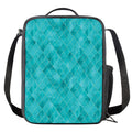 Turquoise Argyle Pattern Print Crossbody Lunch Bag