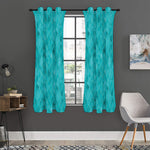 Turquoise Argyle Pattern Print Curtain