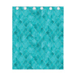 Turquoise Argyle Pattern Print Curtain