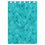 Turquoise Argyle Pattern Print Curtain