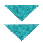 Turquoise Argyle Pattern Print Dog Bandana