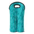 Turquoise Argyle Pattern Print Double Neoprene Wine Tote