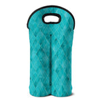 Turquoise Argyle Pattern Print Double Neoprene Wine Tote