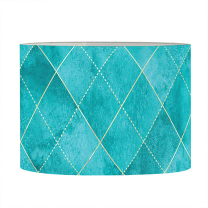 Turquoise Argyle Pattern Print Drum Lamp Shade