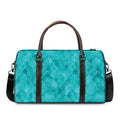 Turquoise Argyle Pattern Print Duffel Bag