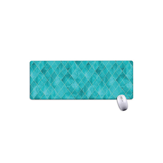 Turquoise Argyle Pattern Print Extended Mouse Pad
