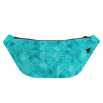 Turquoise Argyle Pattern Print Fanny Pack