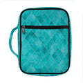 Turquoise Argyle Pattern Print Front Pocket Bible Bag