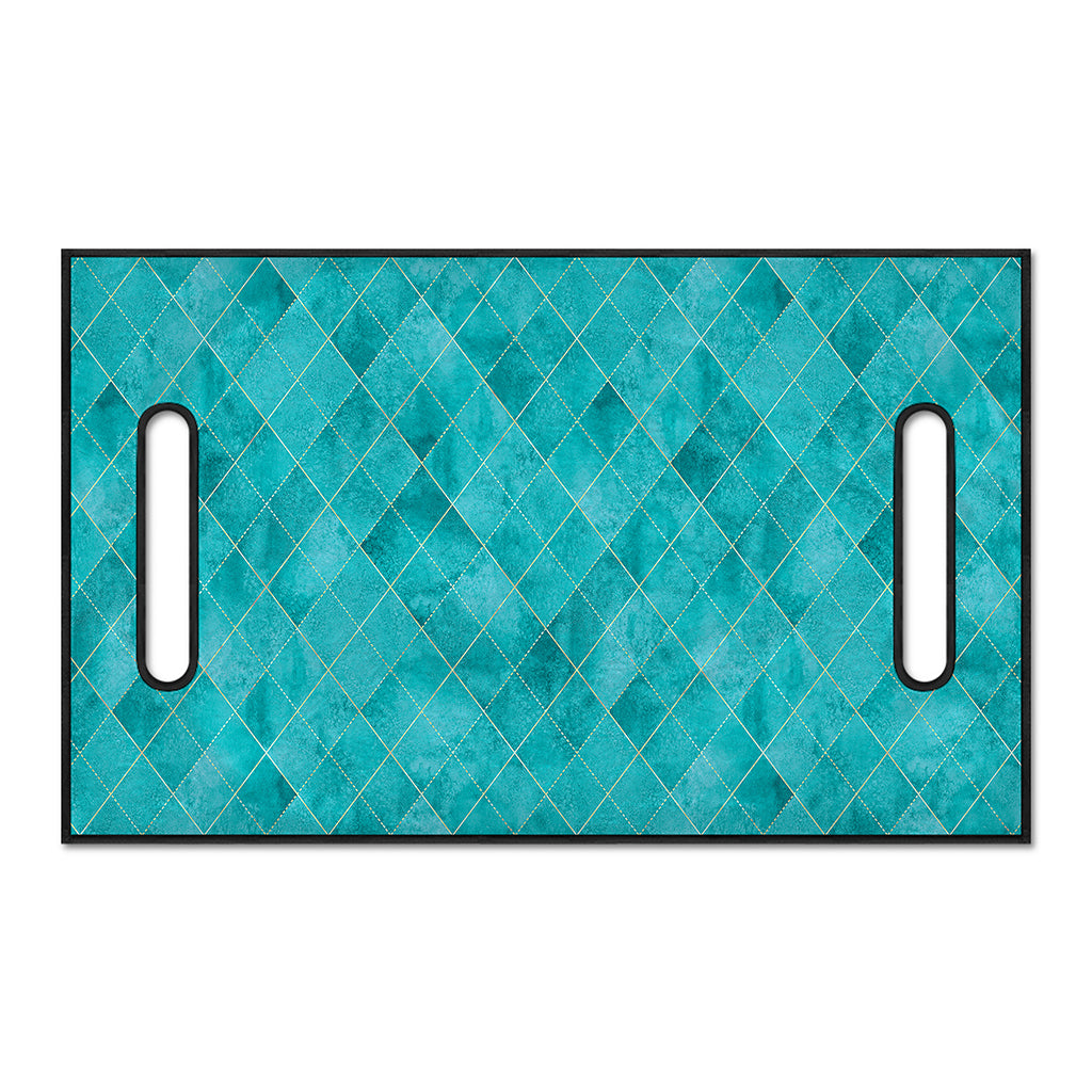 Turquoise Argyle Pattern Print Golf Cart Seat Cover