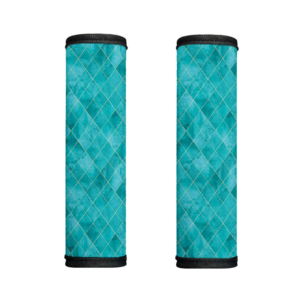 Turquoise Argyle Pattern Print Handle Covers