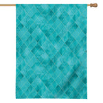Turquoise Argyle Pattern Print House Flag