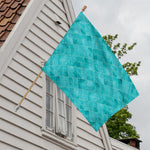 Turquoise Argyle Pattern Print House Flag