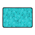 Turquoise Argyle Pattern Print Kitchen Mat