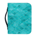 Turquoise Argyle Pattern Print Leather Bible Cover