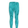 Turquoise Argyle Pattern Print Men's Leggings