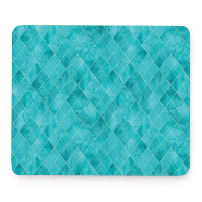 Turquoise Argyle Pattern Print Mouse Pad