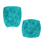 Turquoise Argyle Pattern Print Office Chair Cover