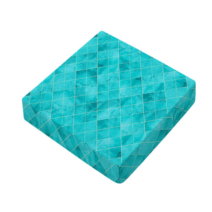 Turquoise Argyle Pattern Print Outdoor Seat Cushion Cover