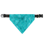 Turquoise Argyle Pattern Print Over The Collar Dog Bandana