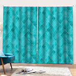 Turquoise Argyle Pattern Print Pencil Pleat Curtains