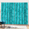 Turquoise Argyle Pattern Print Pencil Pleat Curtains