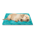 Turquoise Argyle Pattern Print Pet Cooling Mat Cover