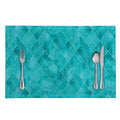 Turquoise Argyle Pattern Print Placemat
