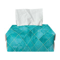 Turquoise Argyle Pattern Print Rectangle Tissue Box Cover
