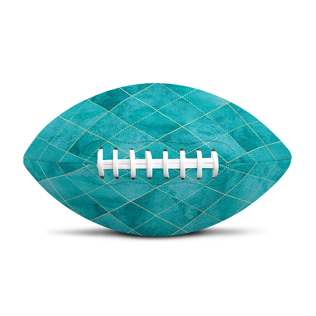 Turquoise Argyle Pattern Print Rugby Ball