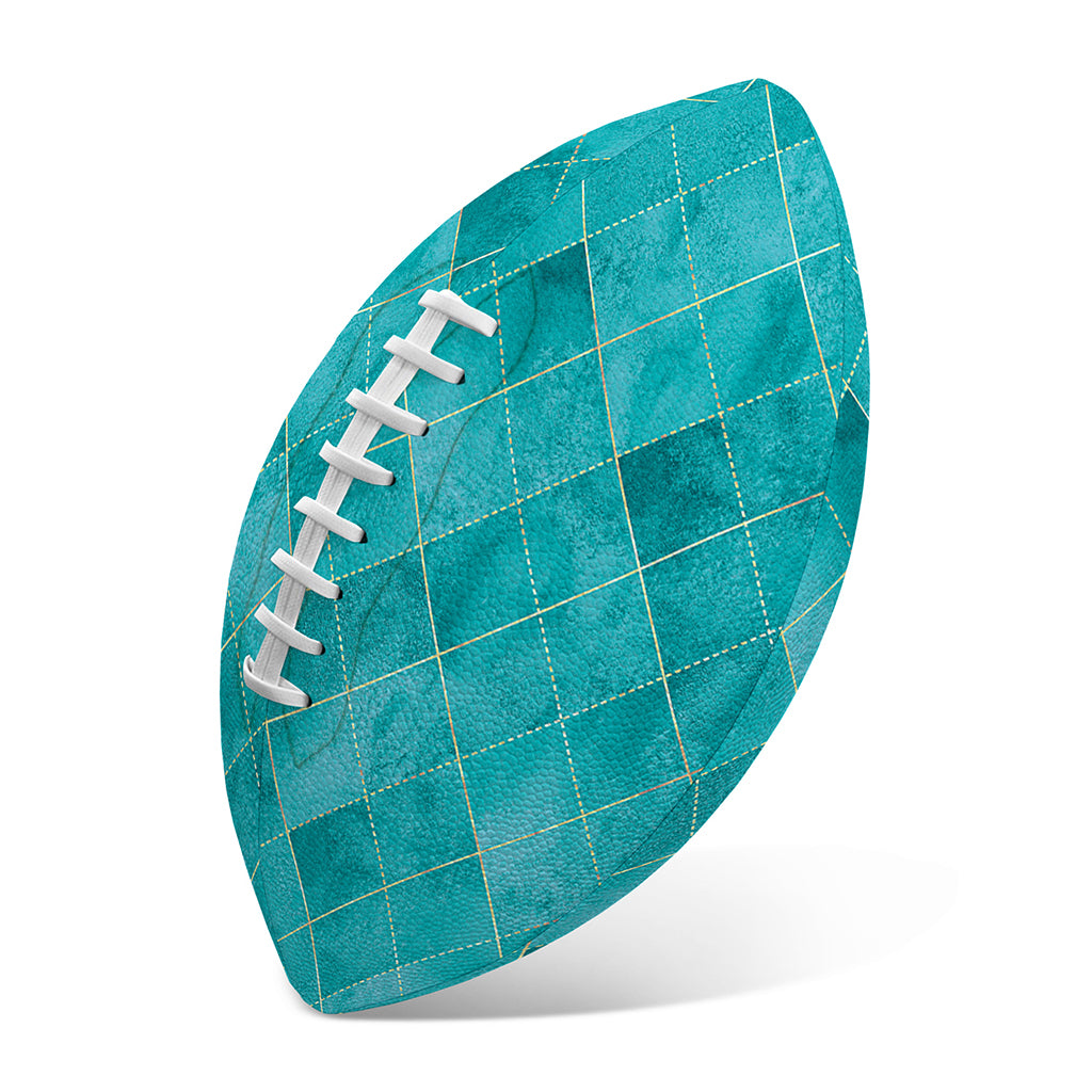 Turquoise Argyle Pattern Print Rugby Ball