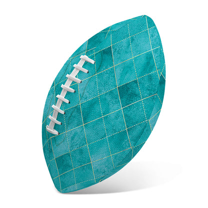 Turquoise Argyle Pattern Print Rugby Ball