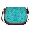 Turquoise Argyle Pattern Print Saddle Bag