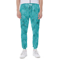 Turquoise Argyle Pattern Print Joggers