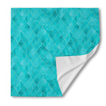 Turquoise Argyle Pattern Print Silk Bandana