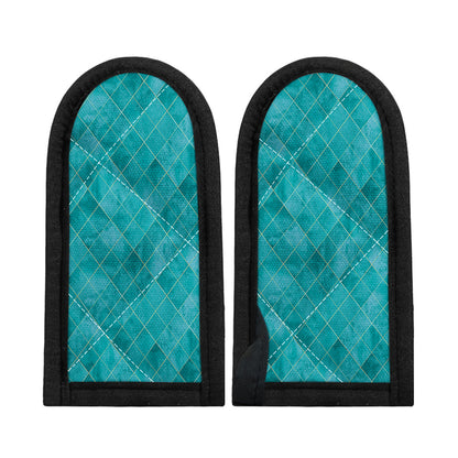 Turquoise Argyle Pattern Print Skillet Handle Cover