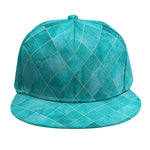 Turquoise Argyle Pattern Print Snapback Cap