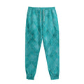 Turquoise Argyle Pattern Print Sweatpants