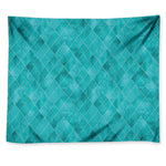 Turquoise Argyle Pattern Print Tapestry