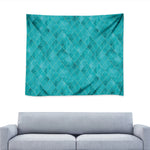 Turquoise Argyle Pattern Print Tapestry