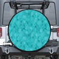Turquoise Argyle Pattern Print Tire Cover
