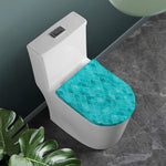 Turquoise Argyle Pattern Print Toilet Lid Cover