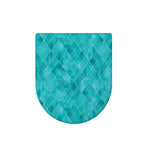 Turquoise Argyle Pattern Print Toilet Lid Cover