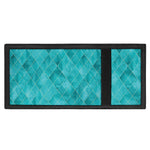 Turquoise Argyle Pattern Print Trifold Wallet