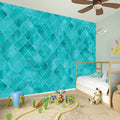 Turquoise Argyle Pattern Print Wall Sticker