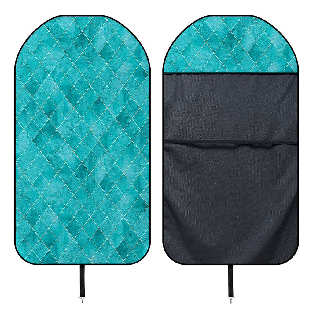 Turquoise Argyle Pattern Print Waterproof Car Seat Cover
