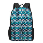 Turquoise Aztec Geometric Pattern Print 17 Inch Backpack