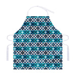 Turquoise Aztec Geometric Pattern Print Adjustable Apron