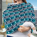 Turquoise Aztec Geometric Pattern Print Baby Seat Cover